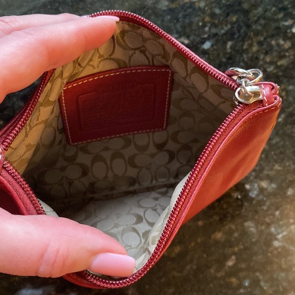 Coach Red Leather Wristlet - Picture 7 of 10